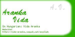 aranka vida business card